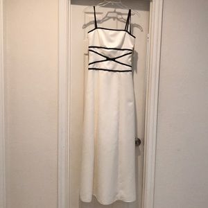 NWT pearl with black trim prom dress